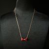 18K金镶珊瑚锁骨链-红掌柜