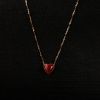 18K金镶天然阿卡珊瑚吊坠锁骨链-红掌柜