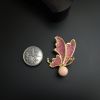 铜镀18K金镶珊瑚胸针-红掌柜