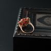 沙丁红珊瑚玫瑰花戒指 - 红掌柜