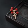 珊瑚玫瑰花胸针 - 红掌柜