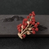 金镶钻阿卡正红珊瑚胸针-红掌柜