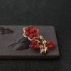 阿卡正红珊瑚胸针-红掌柜