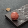 23mmMOMO橘红珊瑚雕刻圆珠-红掌柜