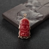 18K金镶钻阿卡正红珊瑚观音吊坠-红掌柜
