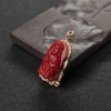 金镶钻阿卡正红珊瑚观音吊坠-红掌柜