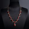 18k金镶日本阿卡珊瑚项链-红掌柜