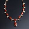 18k金镶珊瑚项链-红掌柜