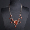 日本天然18K金镶阿卡珊瑚项链 - 红掌柜