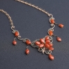 日本18K金镶阿卡珊瑚项链 - 红掌柜