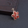 18K金镶阿卡珊瑚吊坠 - 红掌柜