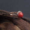 18K金意大利天然沙丁橘红珊瑚戒指 - 红掌柜