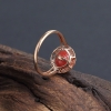 天然沙丁橘红珊瑚戒指 - 红掌柜