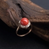 沙丁橘红珊瑚戒指 - 红掌柜