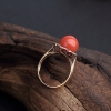 沙丁橘红珊瑚戒指 - 红掌柜