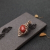 金镶钻沙丁正红珊瑚吊坠-红掌柜