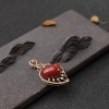 18K金镶钻沙丁珊瑚吊坠-红掌柜