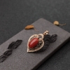 金镶钻沙丁正红珊瑚吊坠-红掌柜