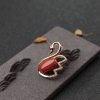 金镶钻沙丁正红珊瑚吊坠-红掌柜