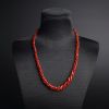 意大利天然沙丁红珊瑚三股项链-红掌柜