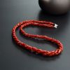 天然沙丁红珊瑚三股项链-红掌柜