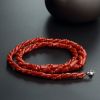 意大利天然红珊瑚三股项链-红掌柜