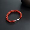意大利天然红珊瑚三股圆珠手链-红掌柜