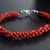 意大利天然沙丁红珊瑚圆珠手链-红掌柜