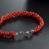 意大利天然沙丁红珊瑚三股手链-红掌柜