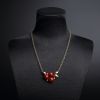 18K金镶钻阿卡红珊瑚项链-红掌柜