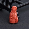 台湾天然MOMO橘红珊瑚财神吊坠-红掌柜