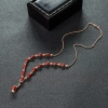 18K金镶钻日本天然阿卡正红珊瑚项链-红掌柜