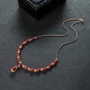 18K金镶钻日本天然阿卡正红珊瑚项链-红掌柜