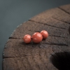 天然MOMO橘红珊瑚圆珠（三件）-红掌柜