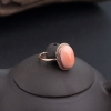 天然18K金镶深水粉色珊瑚戒指-红掌柜