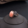 中途岛18K金镶深水粉色珊瑚戒指-红掌柜