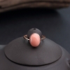 18K金镶深水粉色珊瑚戒指-红掌柜