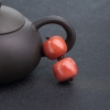 天然MOMO橘红珊瑚鼓珠-红掌柜