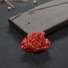 日本天然阿卡朱红珊瑚牡丹花吊坠-红掌柜