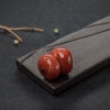 天然阿卡橘红珊瑚鼓珠-红掌柜
