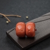 MOMO橘红珊瑚鼓珠（两件）-红掌柜
