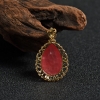 巴西天然红纹石水滴吊坠 - 红掌柜