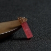 天然阿根廷18k镶钻红纹石吊坠-红掌柜