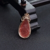 18K金镶钻阿根廷红纹石水滴吊坠-红掌柜