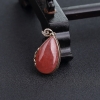 18K金镶钻天然红纹石水滴吊坠-红掌柜