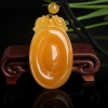 天然鸡油黄黄龙玉福贝吊坠-红掌柜