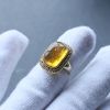 缅甸琥珀戒面9K金戒指-红掌柜