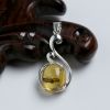 银镶琥珀吊坠-红掌柜