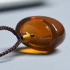 缅甸天然琥珀元宝吊坠 - 红掌柜