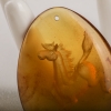 缅甸金棕珀阴雕午马吊坠-红掌柜